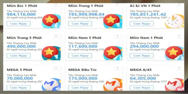 Cá cược Xổ số tại nhà cái nhận thưởng khủng